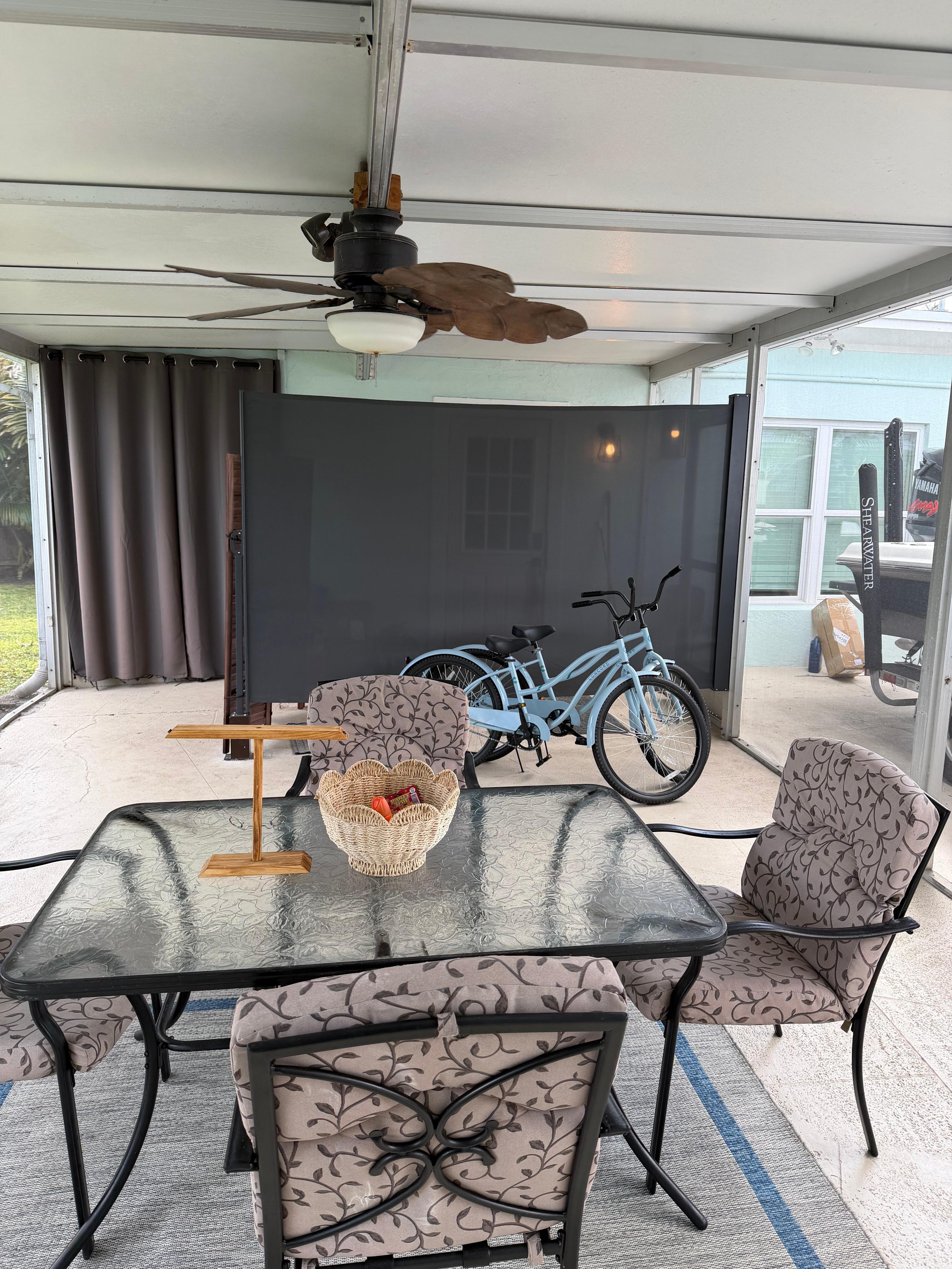 We spent many hours on the back patio