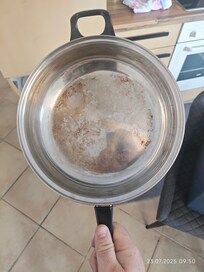 Pfanne verbrannt.