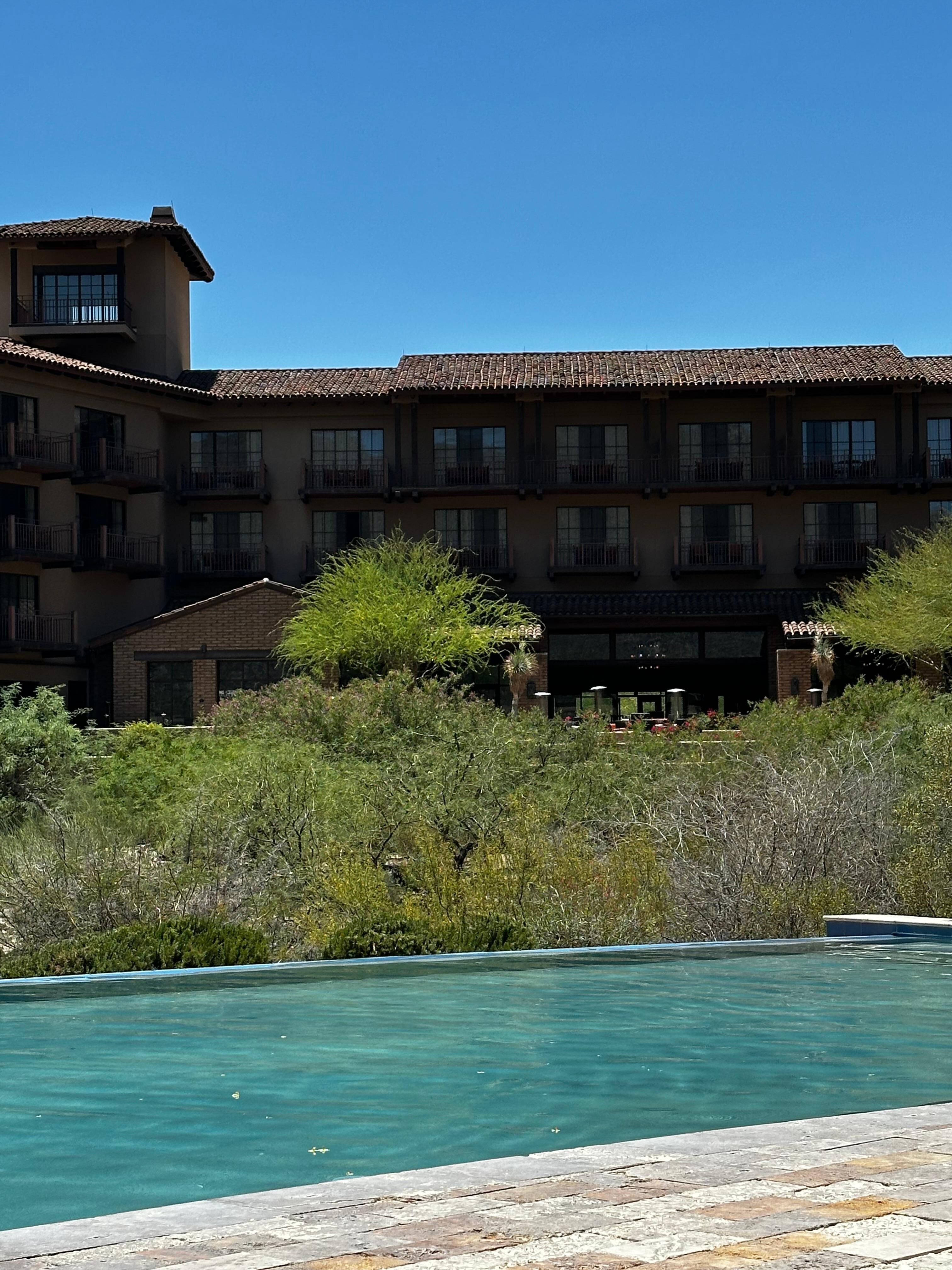 View of hotel from pool