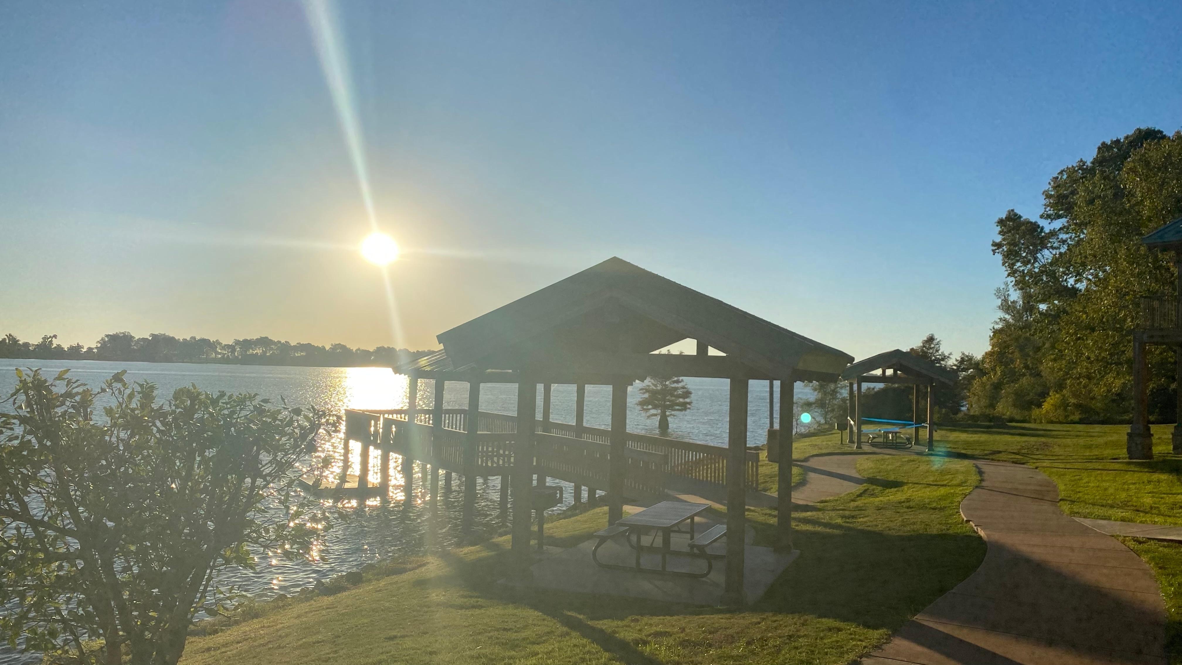 Welcome Center on the lake across from this campground.