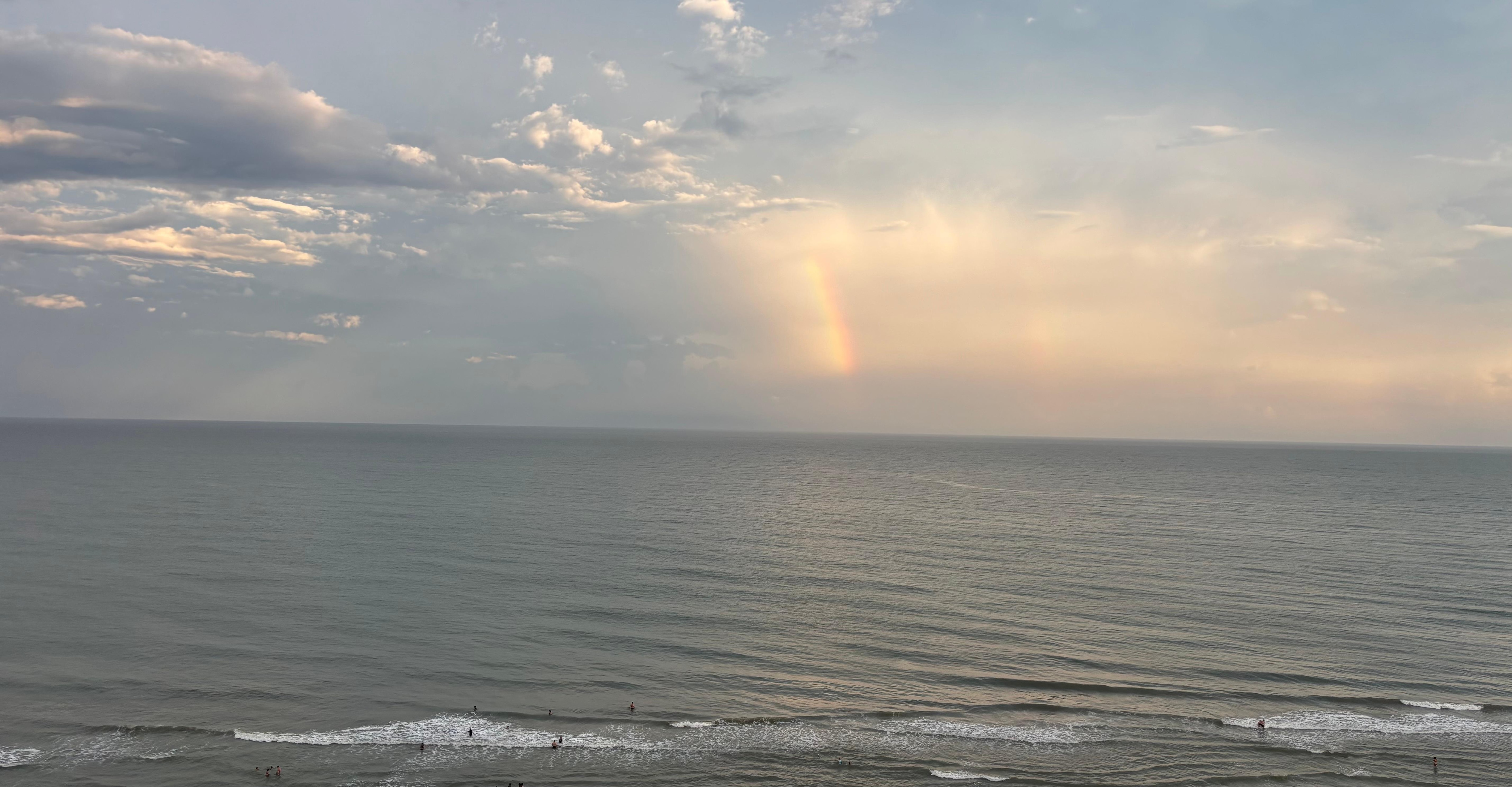 Partial rainbow view from condo balcony 