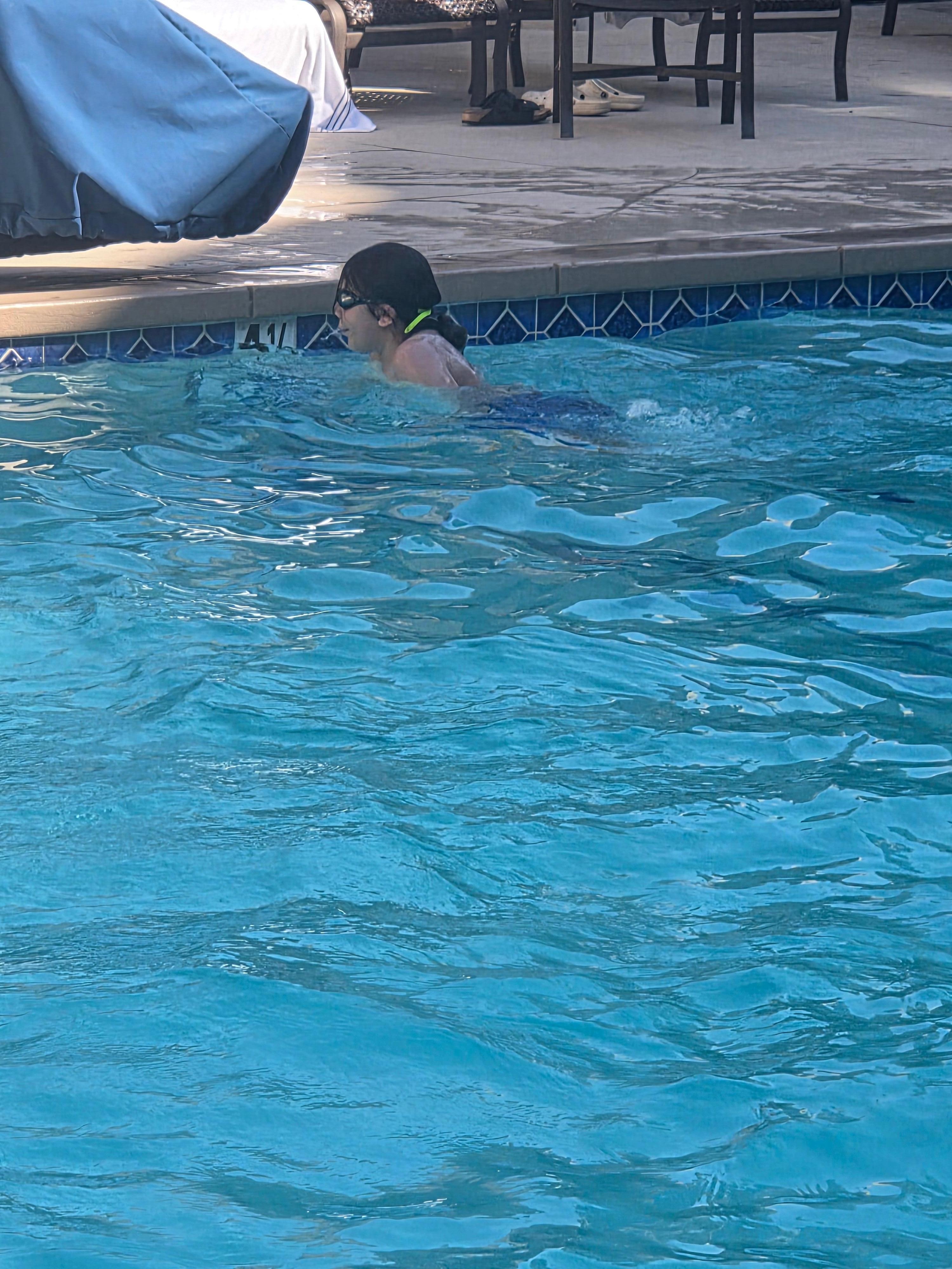 Shaded pool area