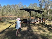 The peaceful dam on the property.