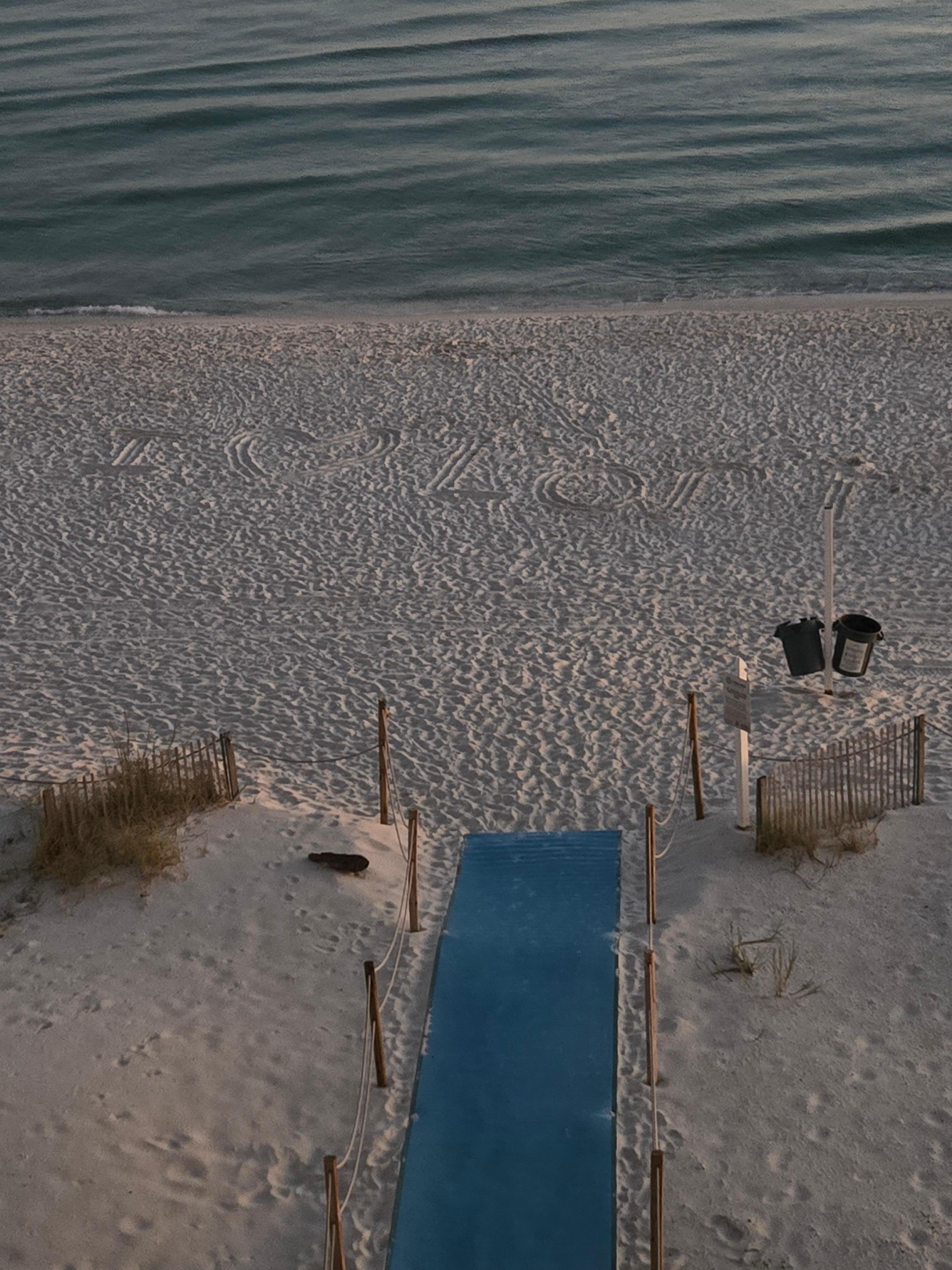 Literally right at the beach.