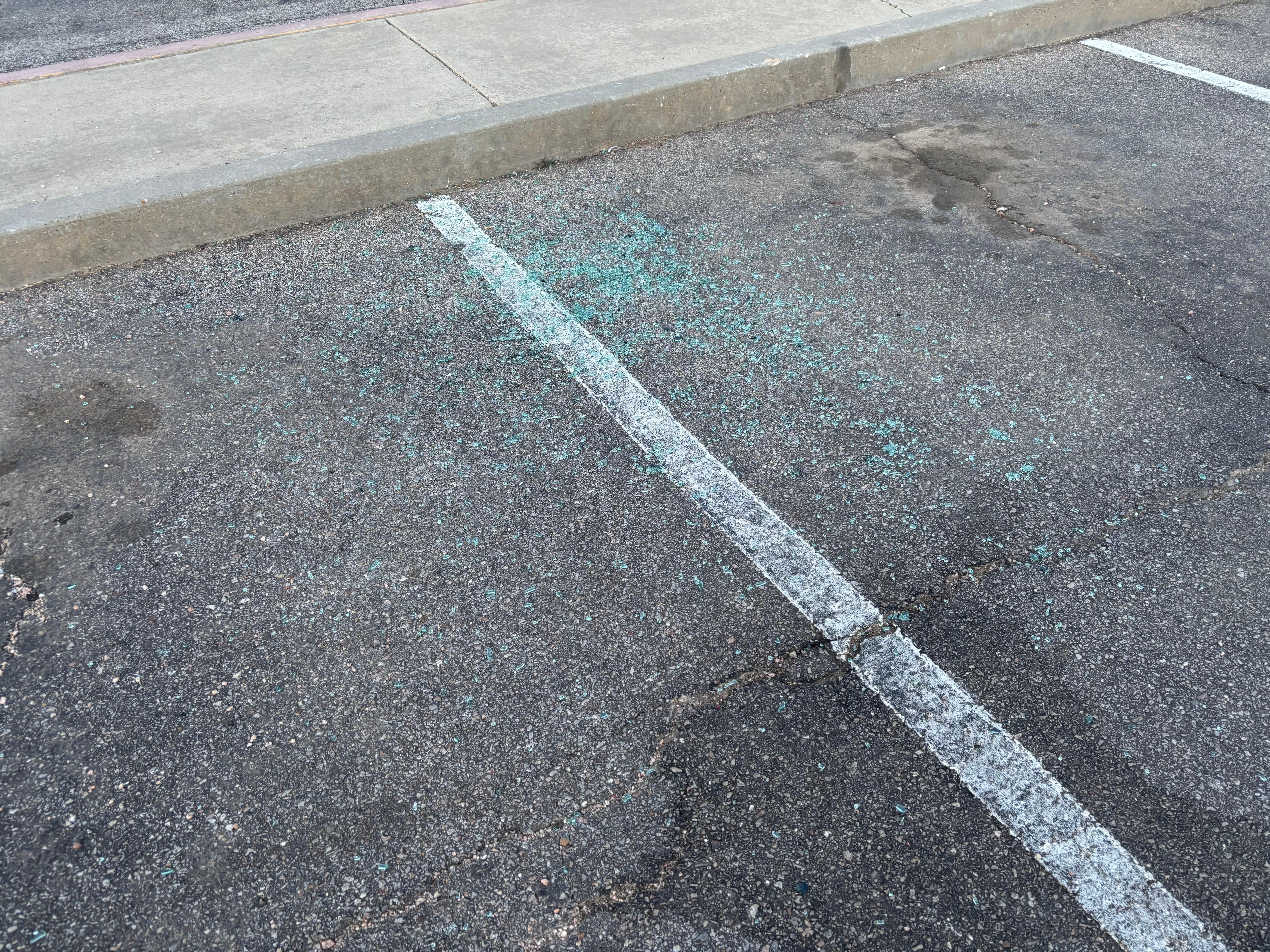 Glass in parking lot