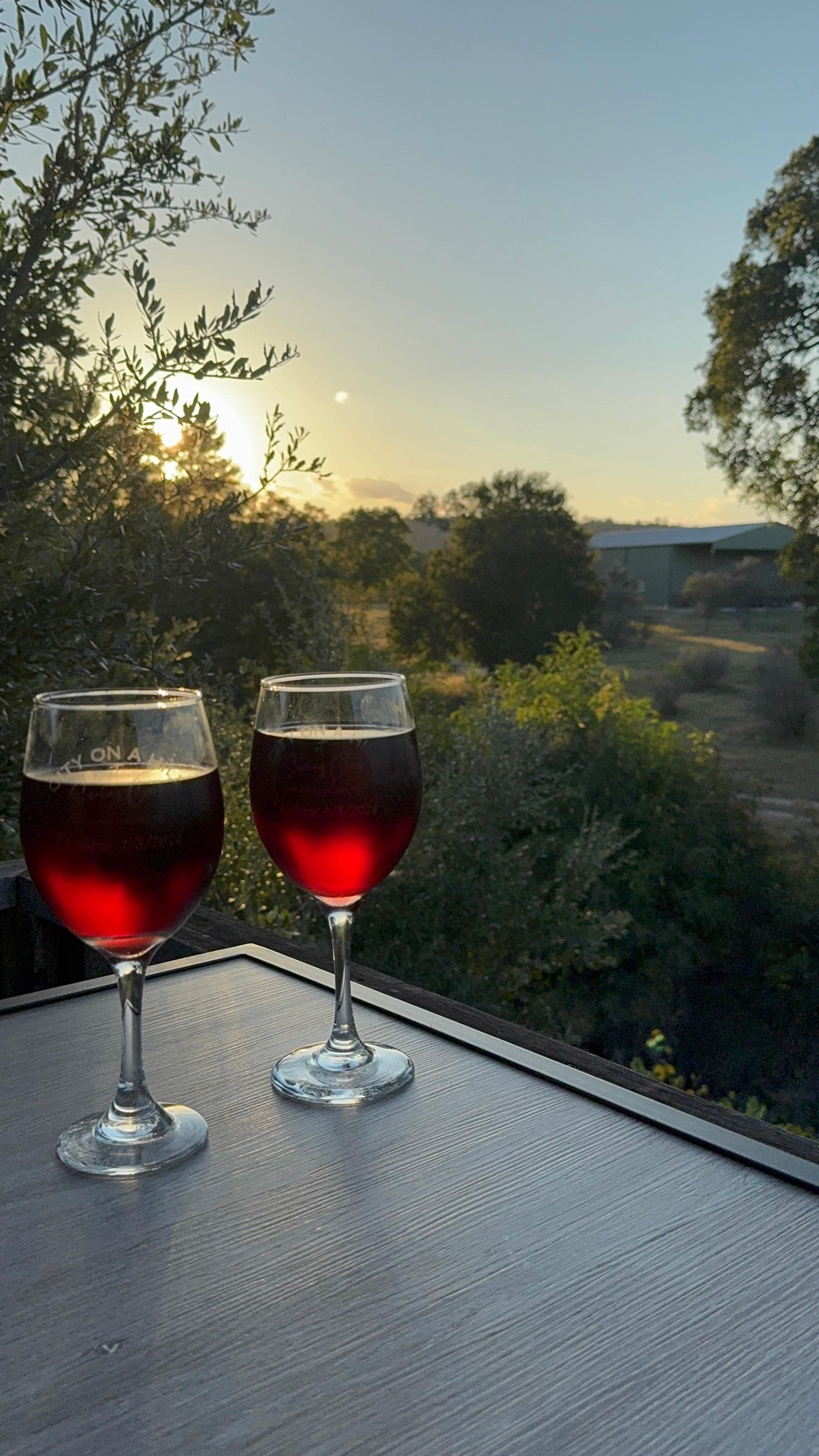 Wine on Love’s back deck