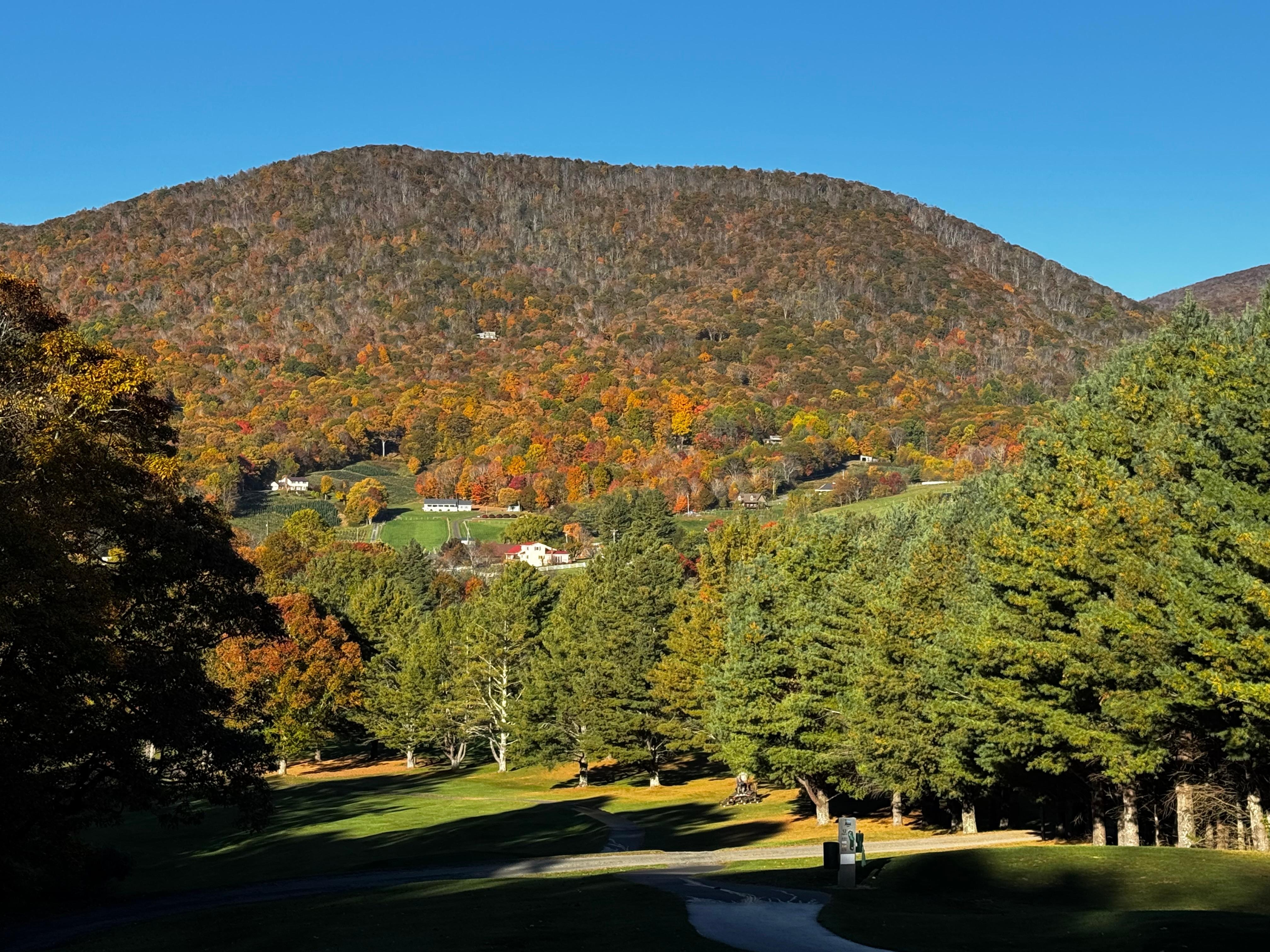 A view of the fairway and mountain just down a bit from the house.