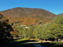 A view of the fairway and mountain just down a bit from the house.