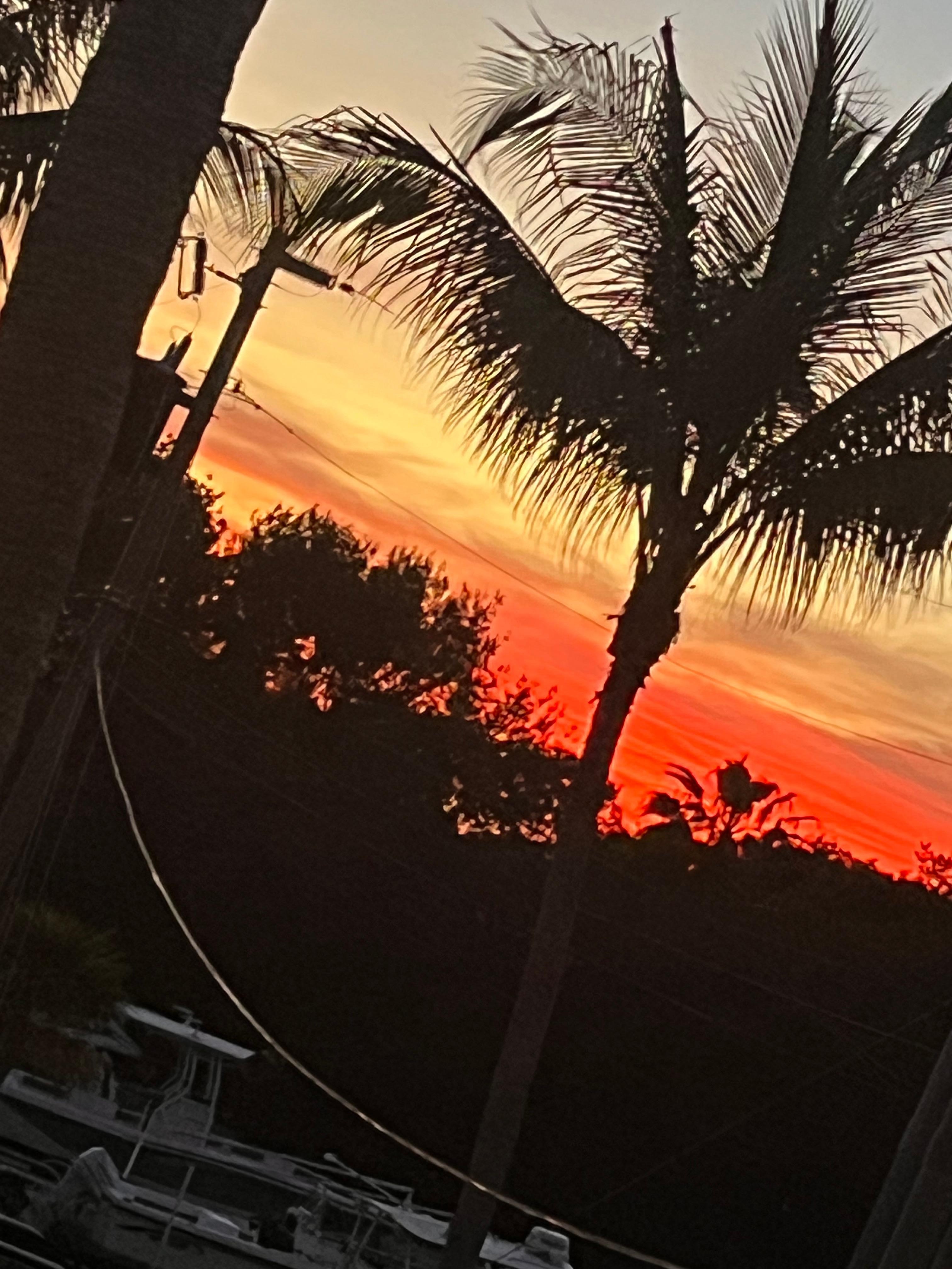 A sunset from the deck outside of the upstairs bedroom 