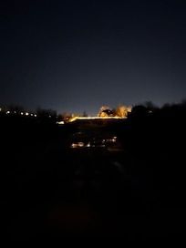 View of the domes with lights from a distance. SO much light pollution from additional lights.
