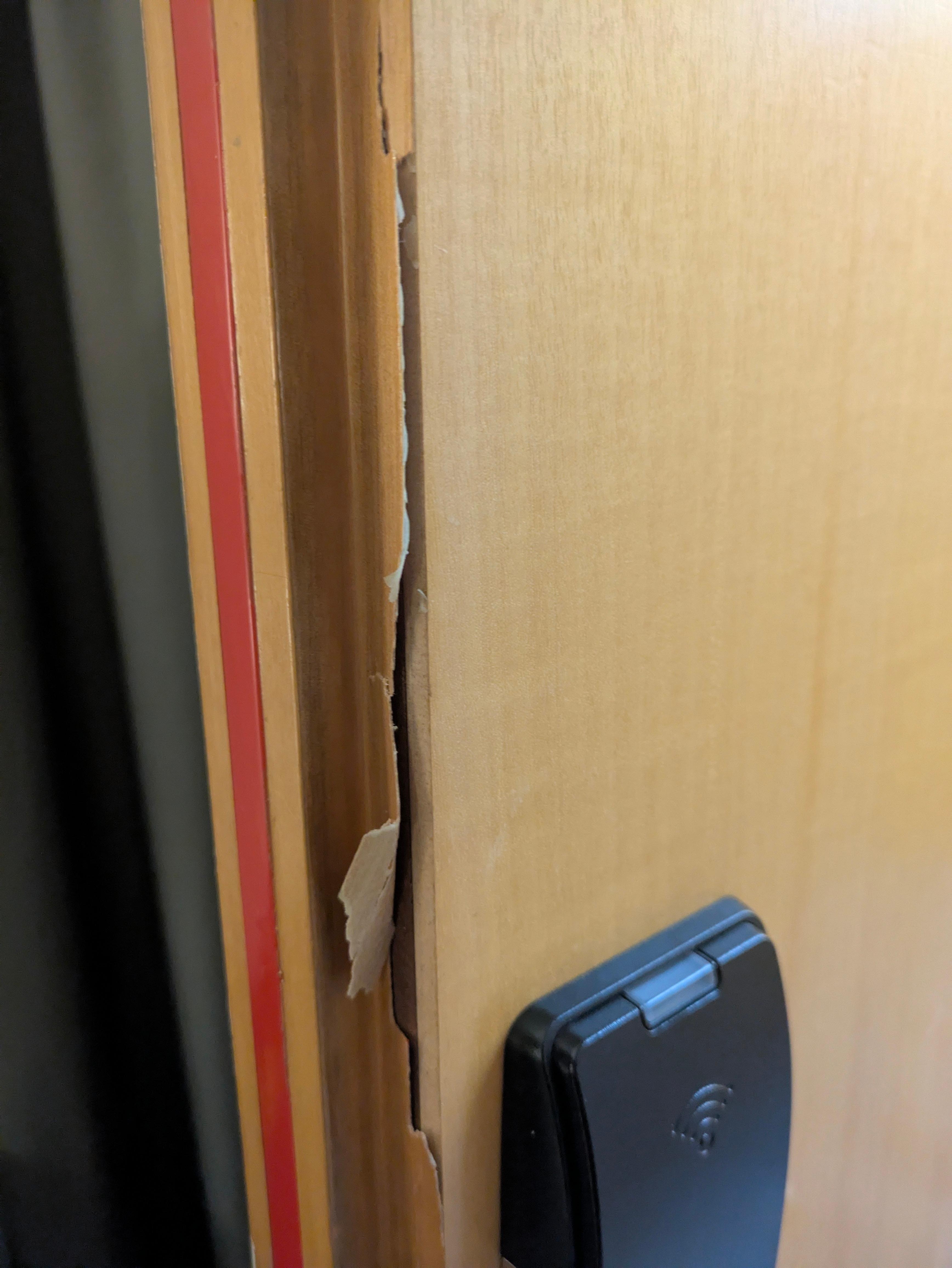 Cracked door of 2nd room