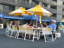 Another large group gathered for socializing