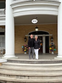 In front of the main house.