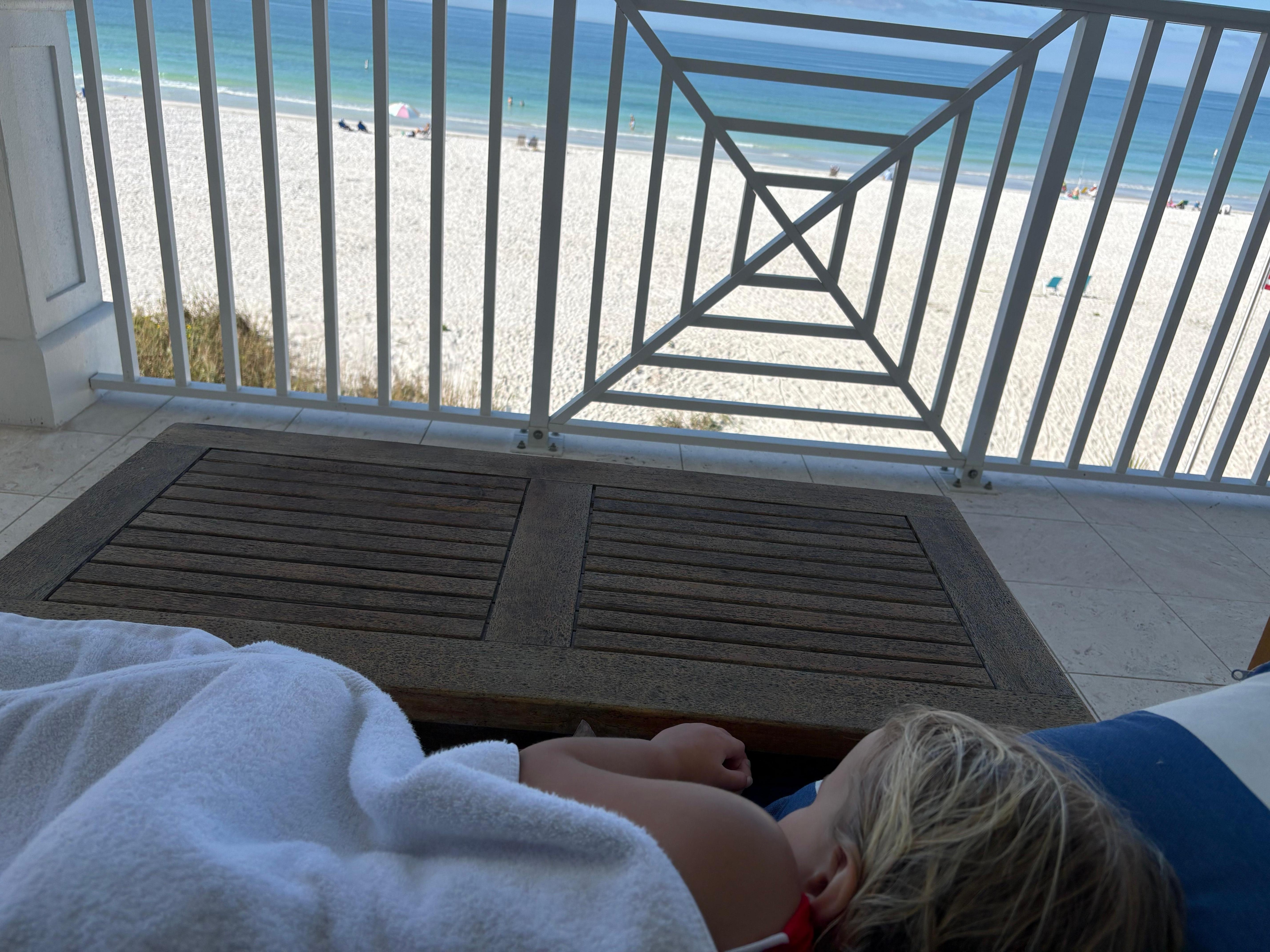 Naps on the balcony….no sound machine needed!