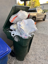 Overflowing trash