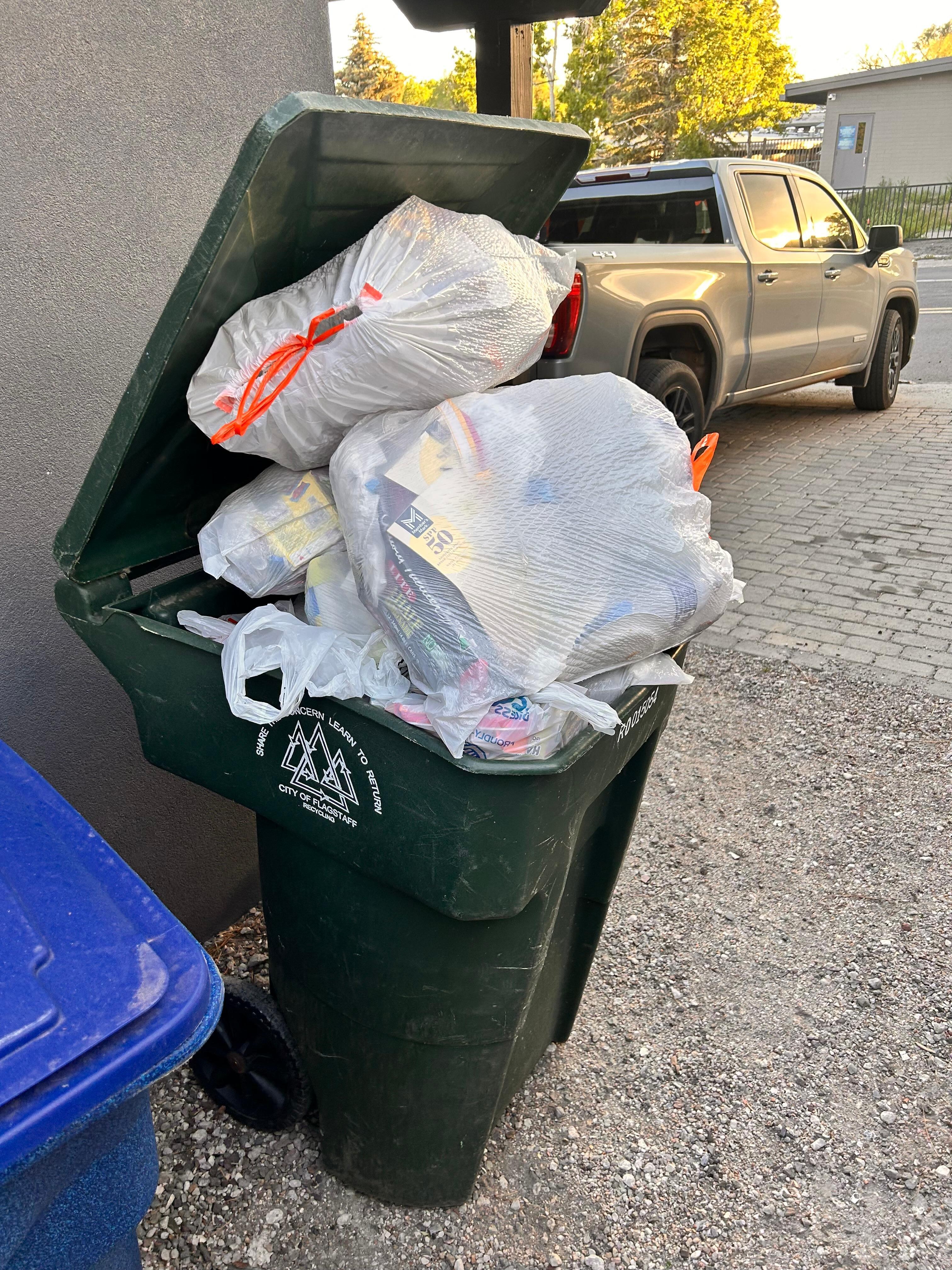 Overflowing trash