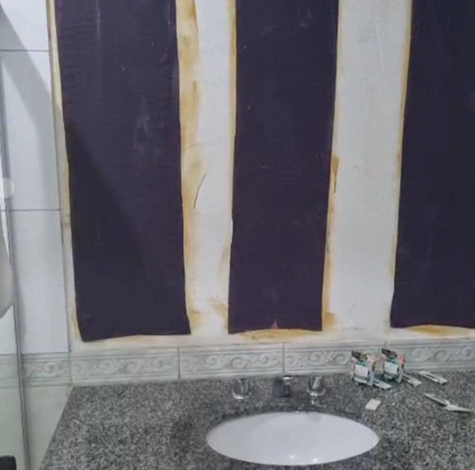 Bathroom missing the mirror...