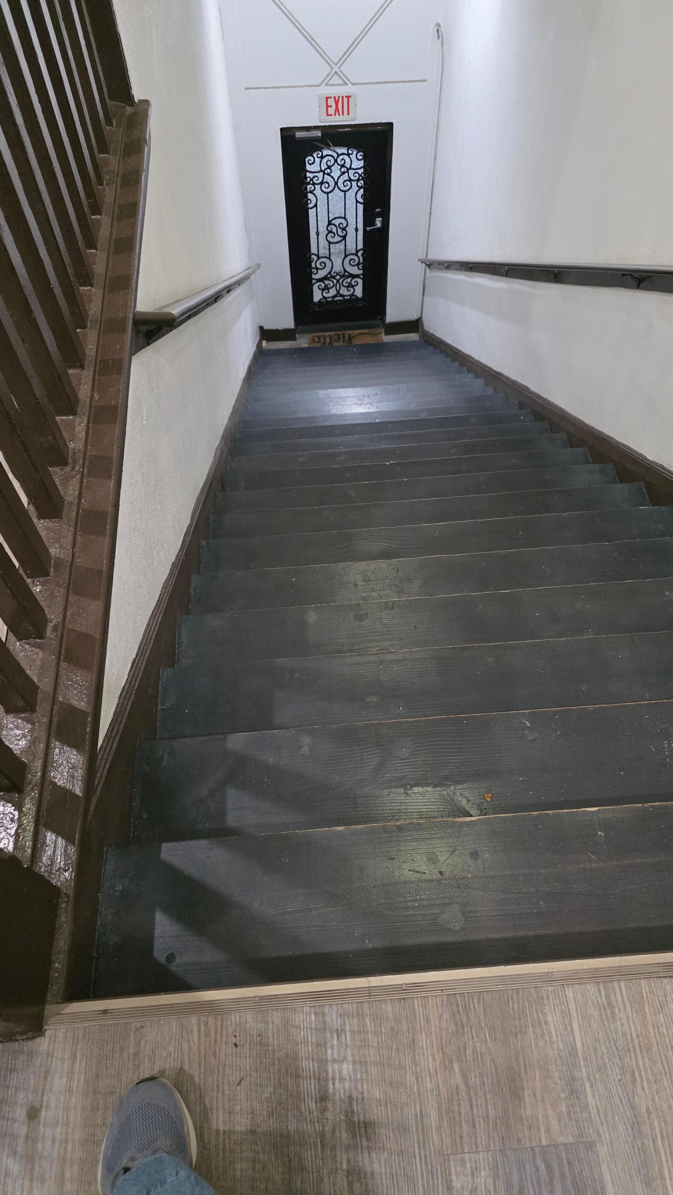 The 20-something stairs that I would have needed to drag by 50 pound suitcase up if I had stayed.