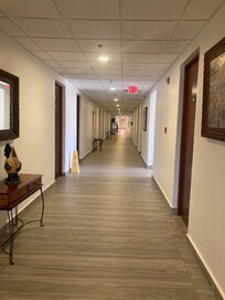 This is the hallway leading to the room