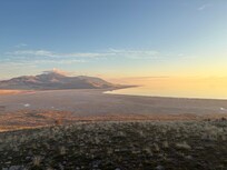 Late afternoon at Great Salt Lake Park, hiking to the summit.