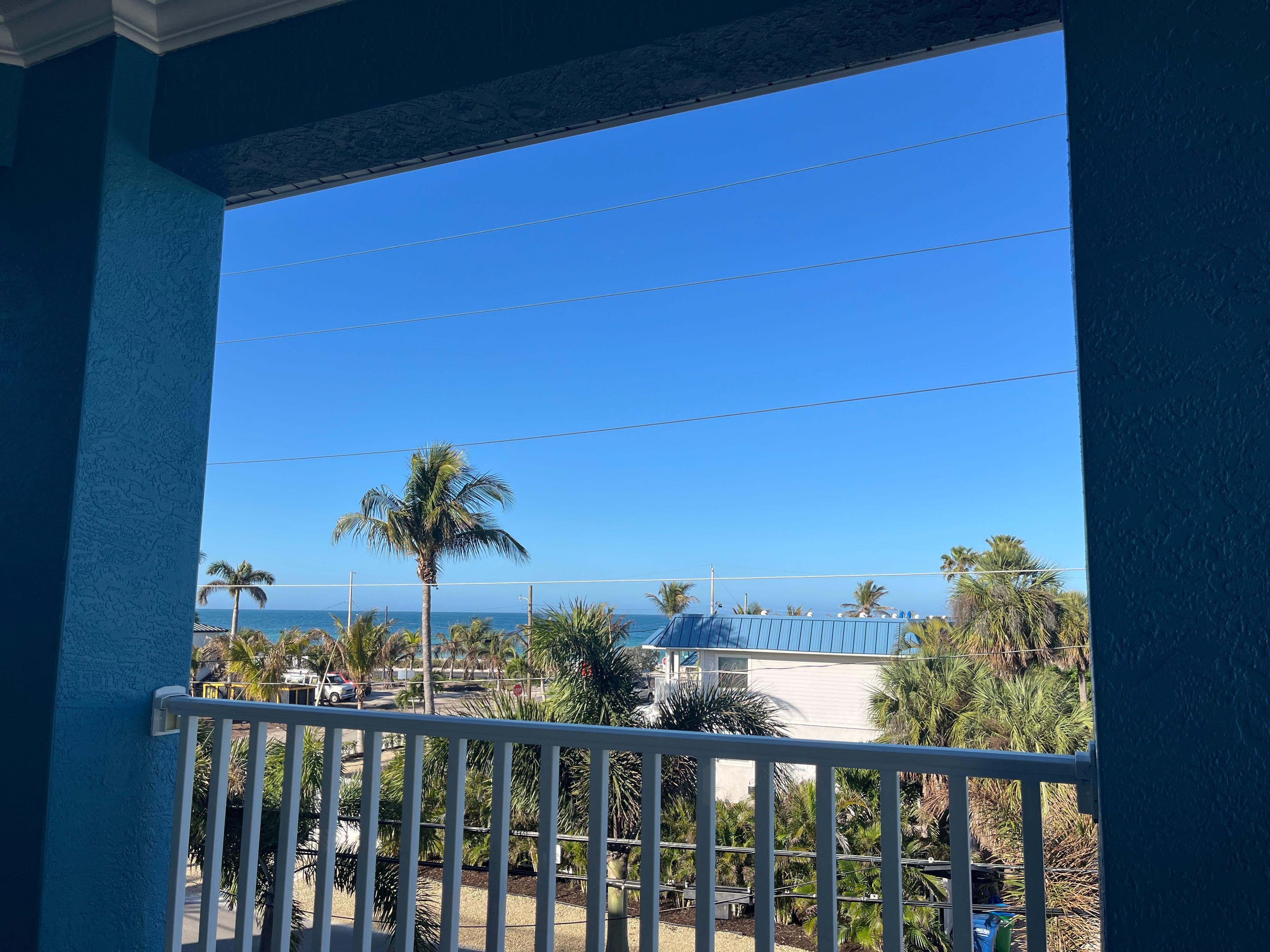 View of the ocean from the top porch