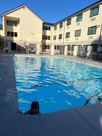 The pool area is so clean and a great place to hang out! They play music which was very enjoyable.