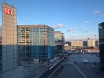View of train station from room