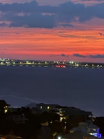 View from balcony of sunset.