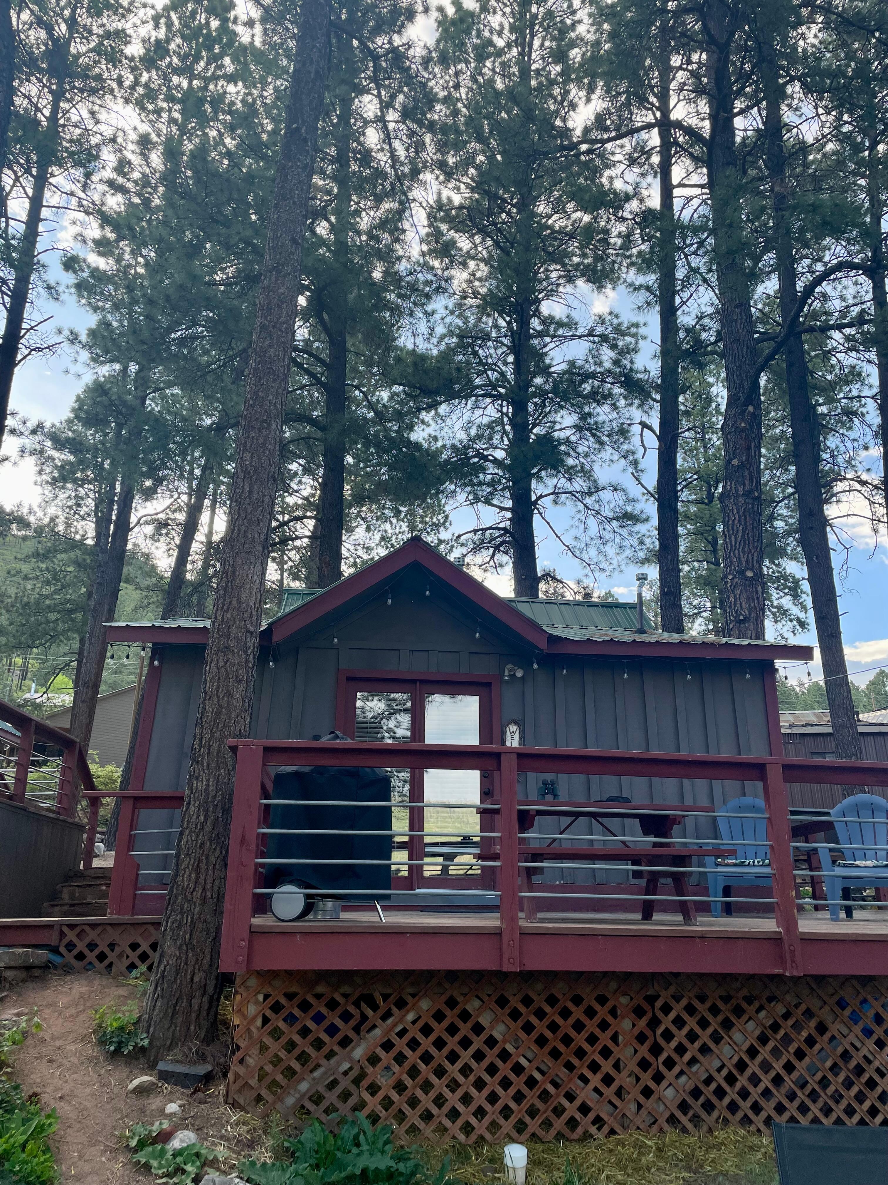 Shanty Chic cabin in the trees.