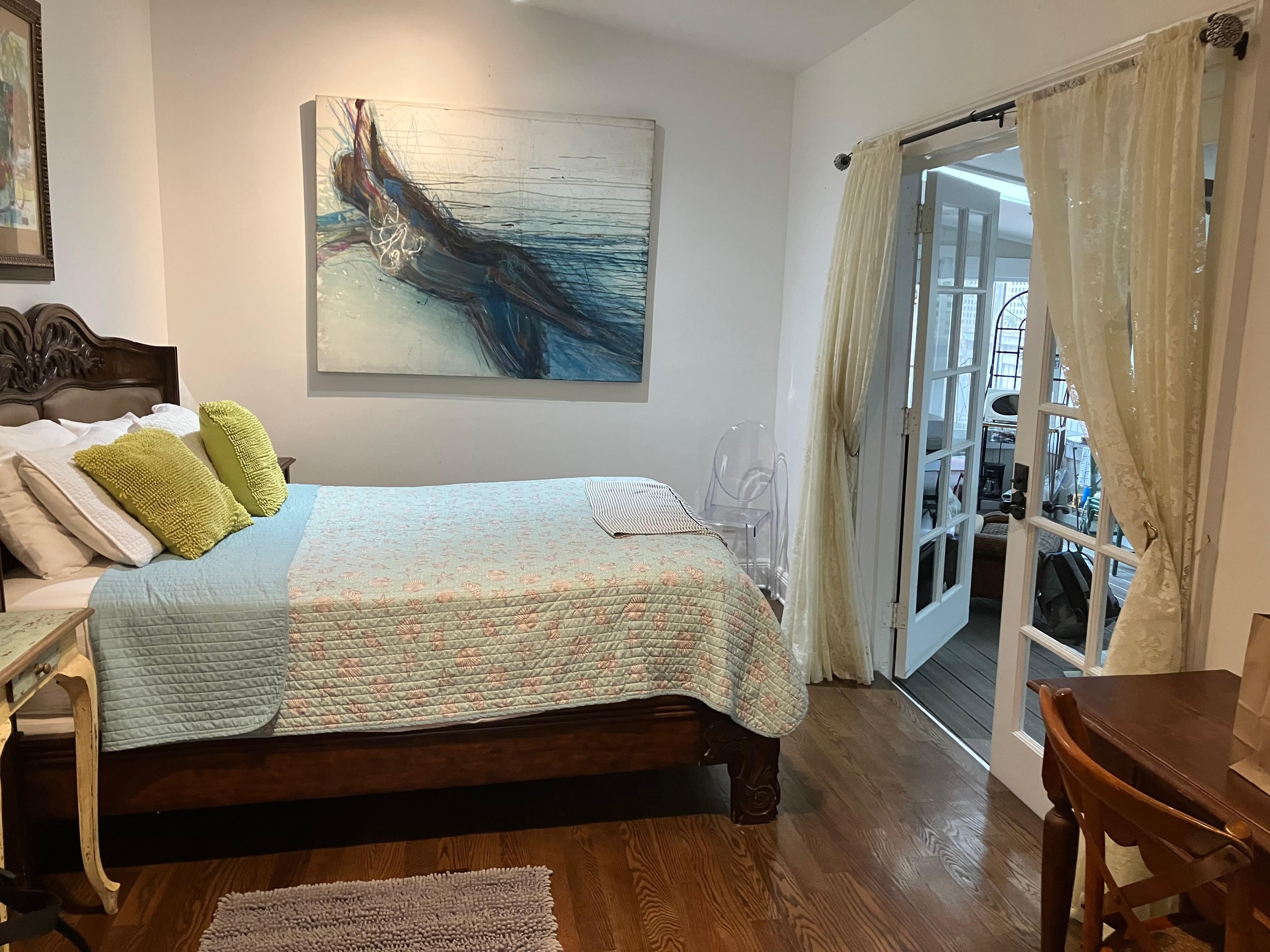 bedroom from bathroom doorway