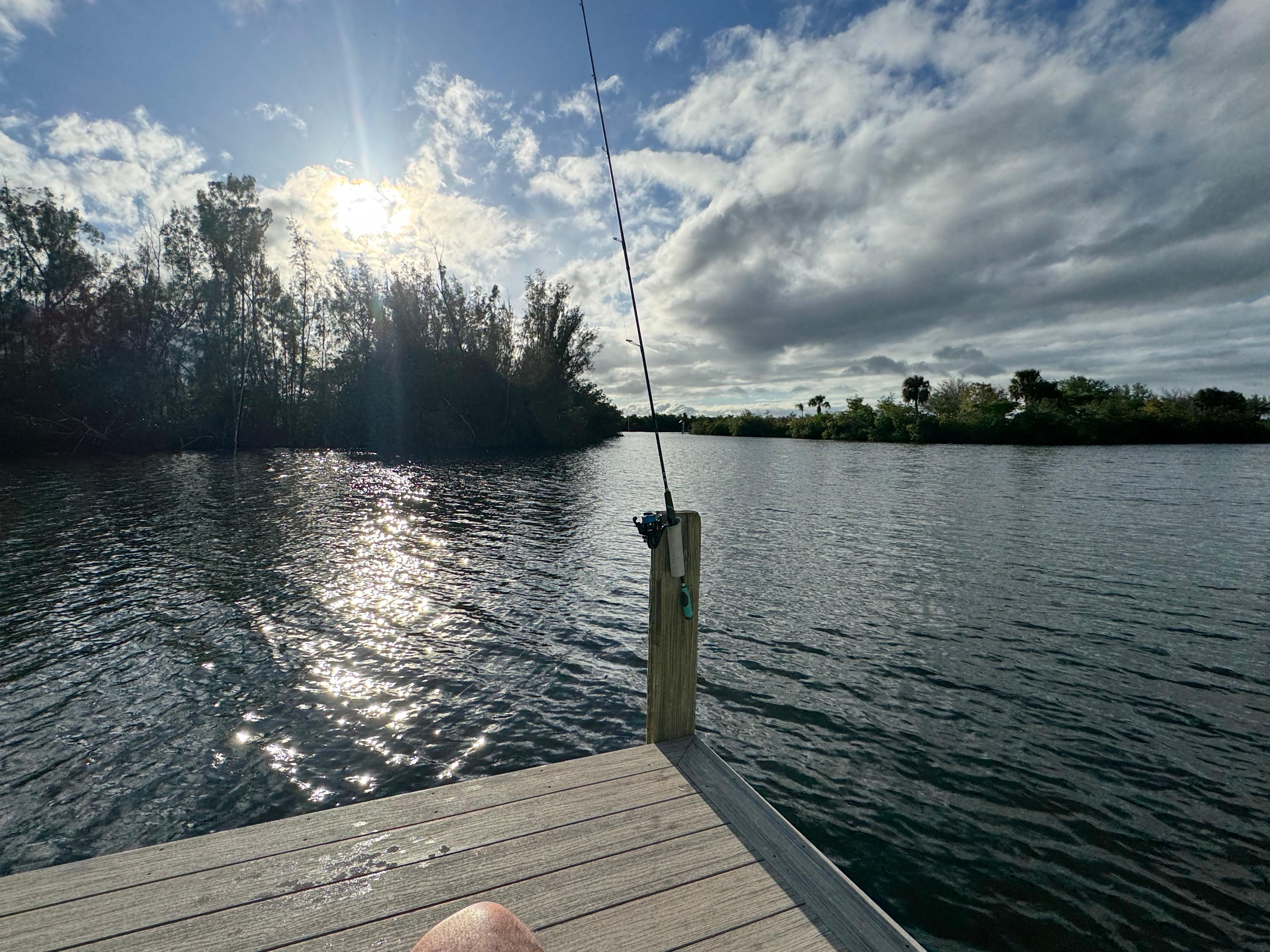 Sitting on the dock of the ….canal. 