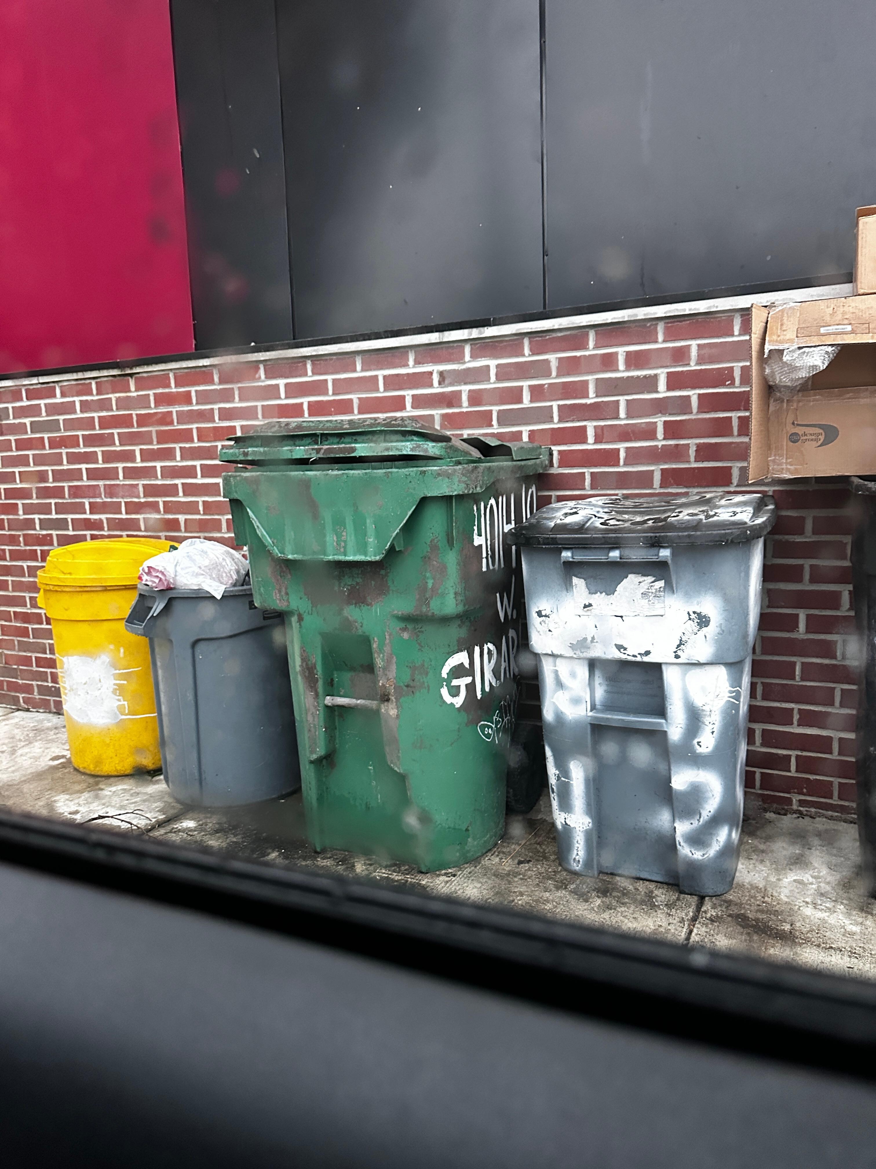 in front of the house, we could smell this trash inside the house