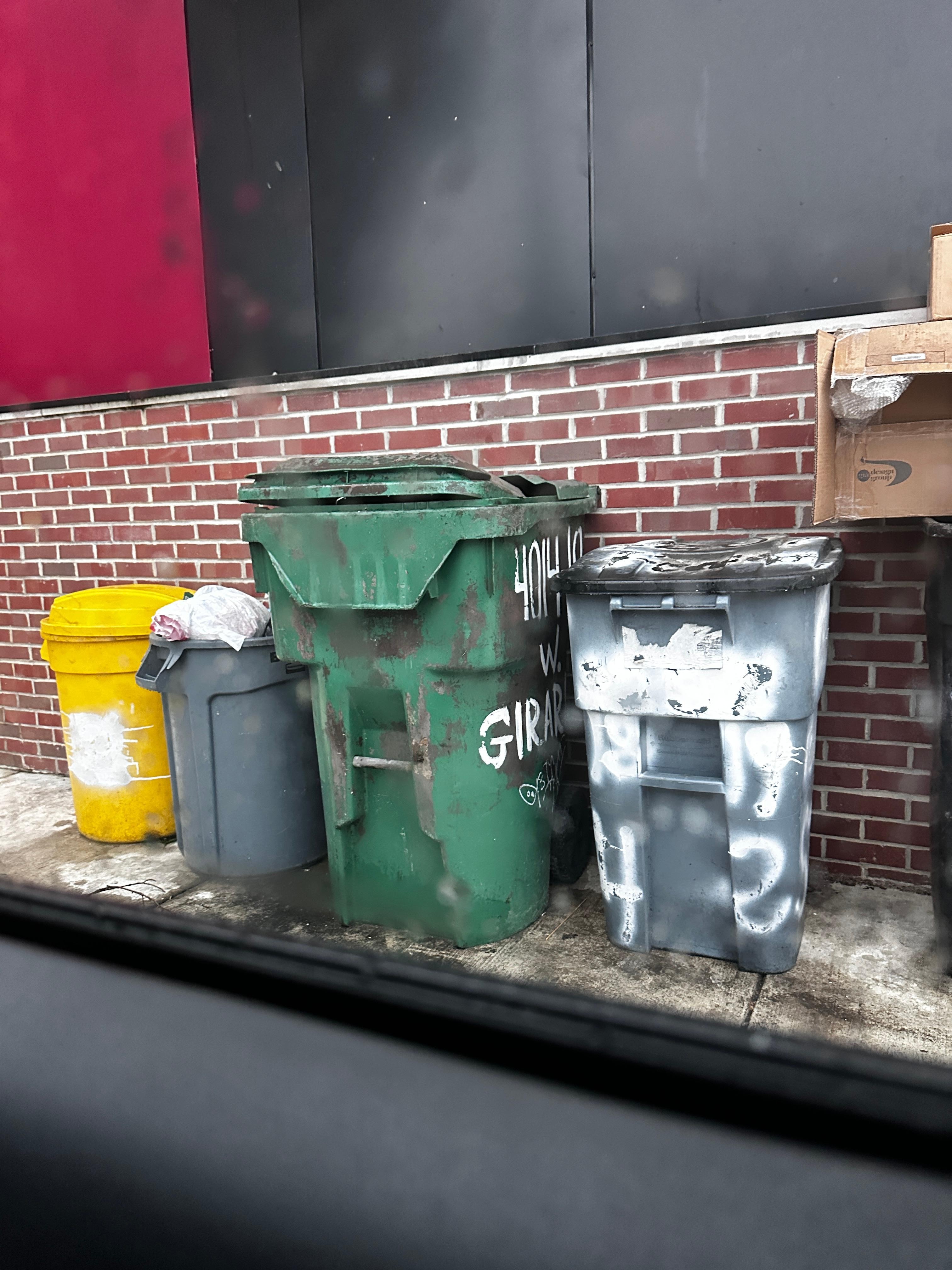 in front of the house, we could smell this trash inside the house