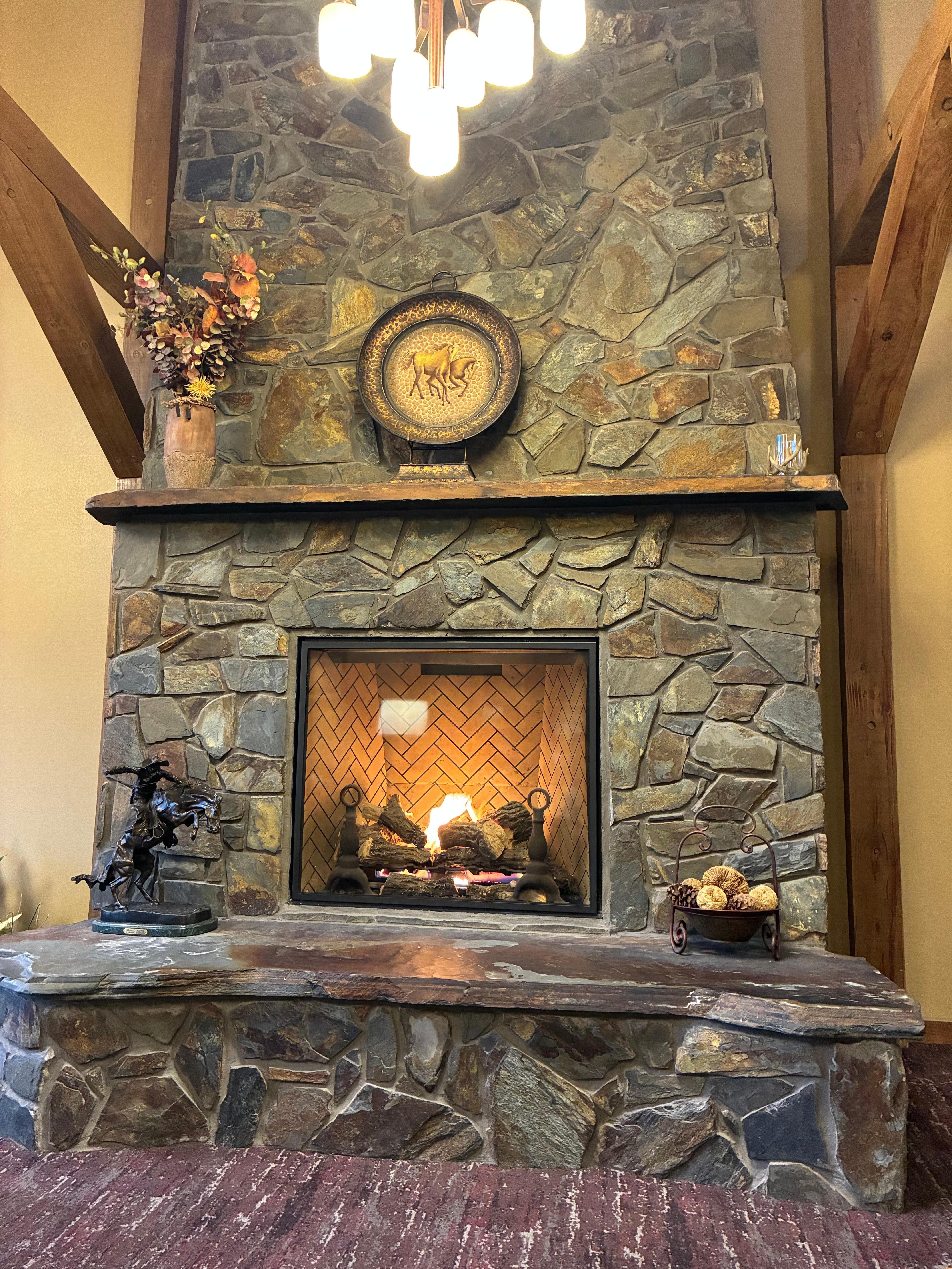 Nice fire in the Lodge