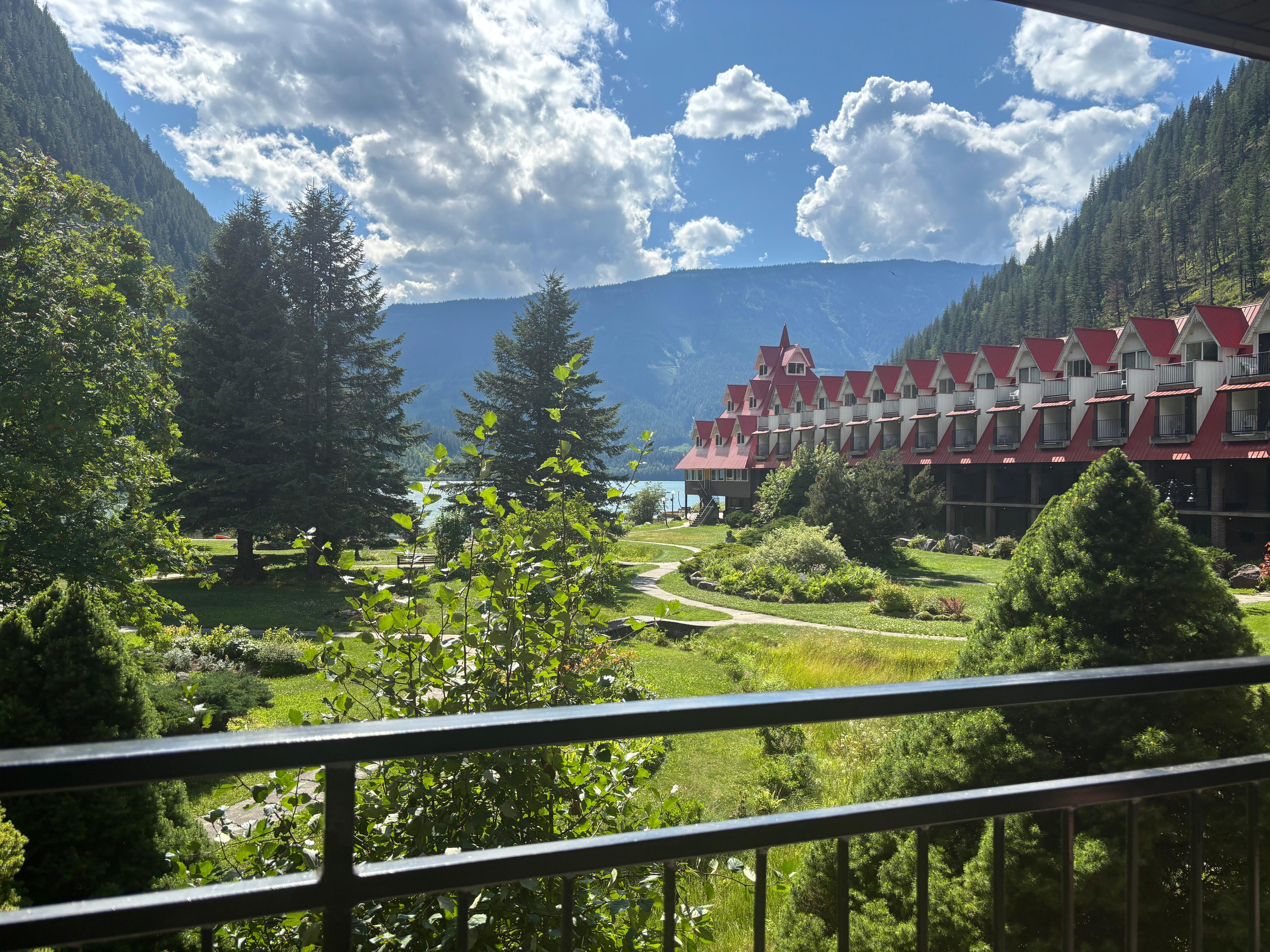 Lovely view of the gardens from our room