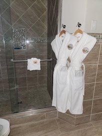 Provided robes, great for going to hot tub.