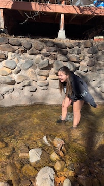 Creek runs all down the cabins from the back door all the way down the kids loved it even the older ones