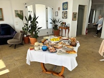 The breakfast buffet
