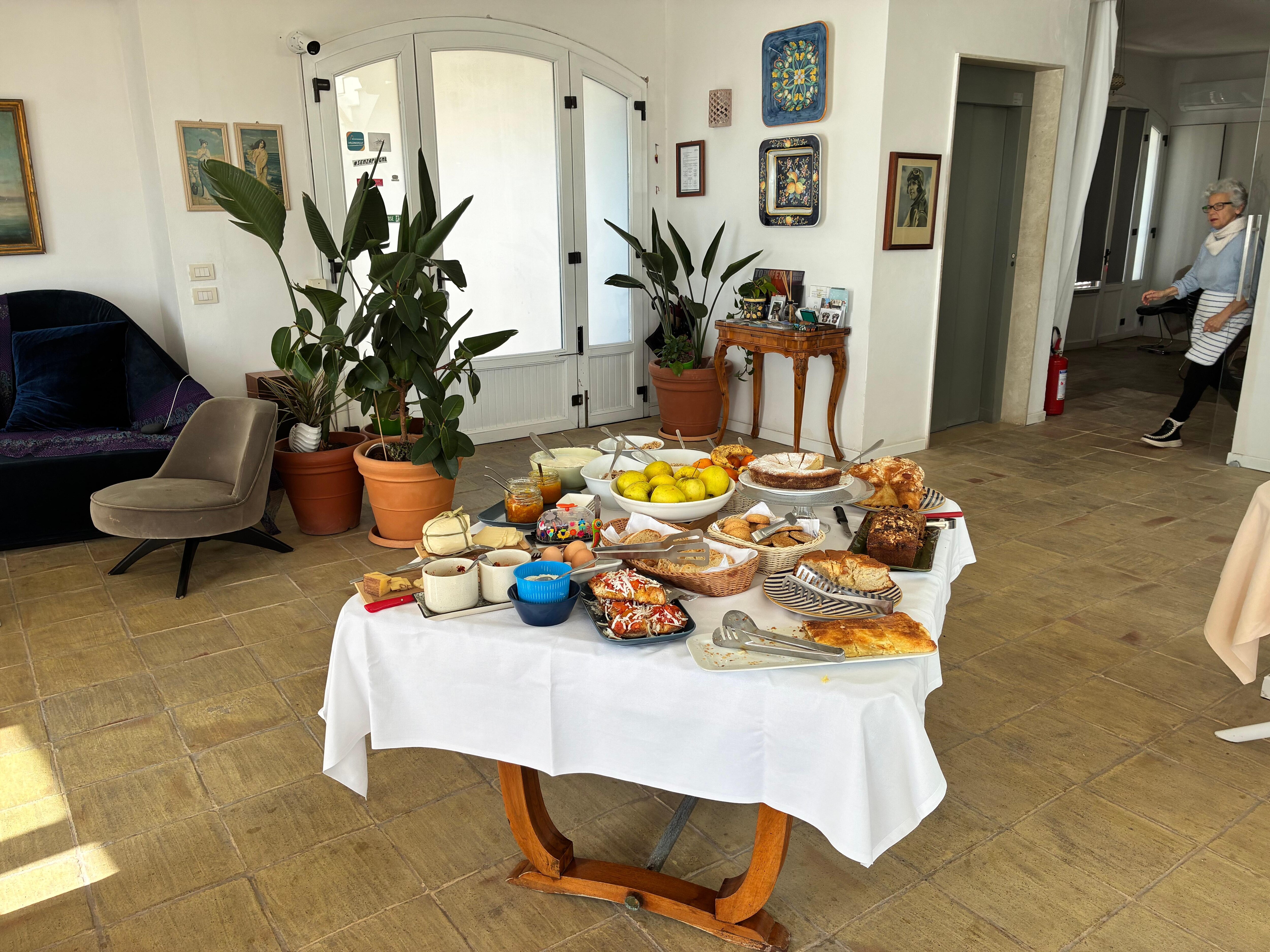 The breakfast buffet