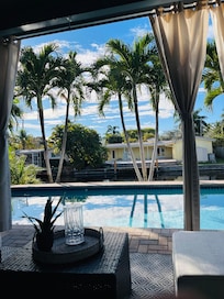 Our favorite place….in or by the beautiful pool.