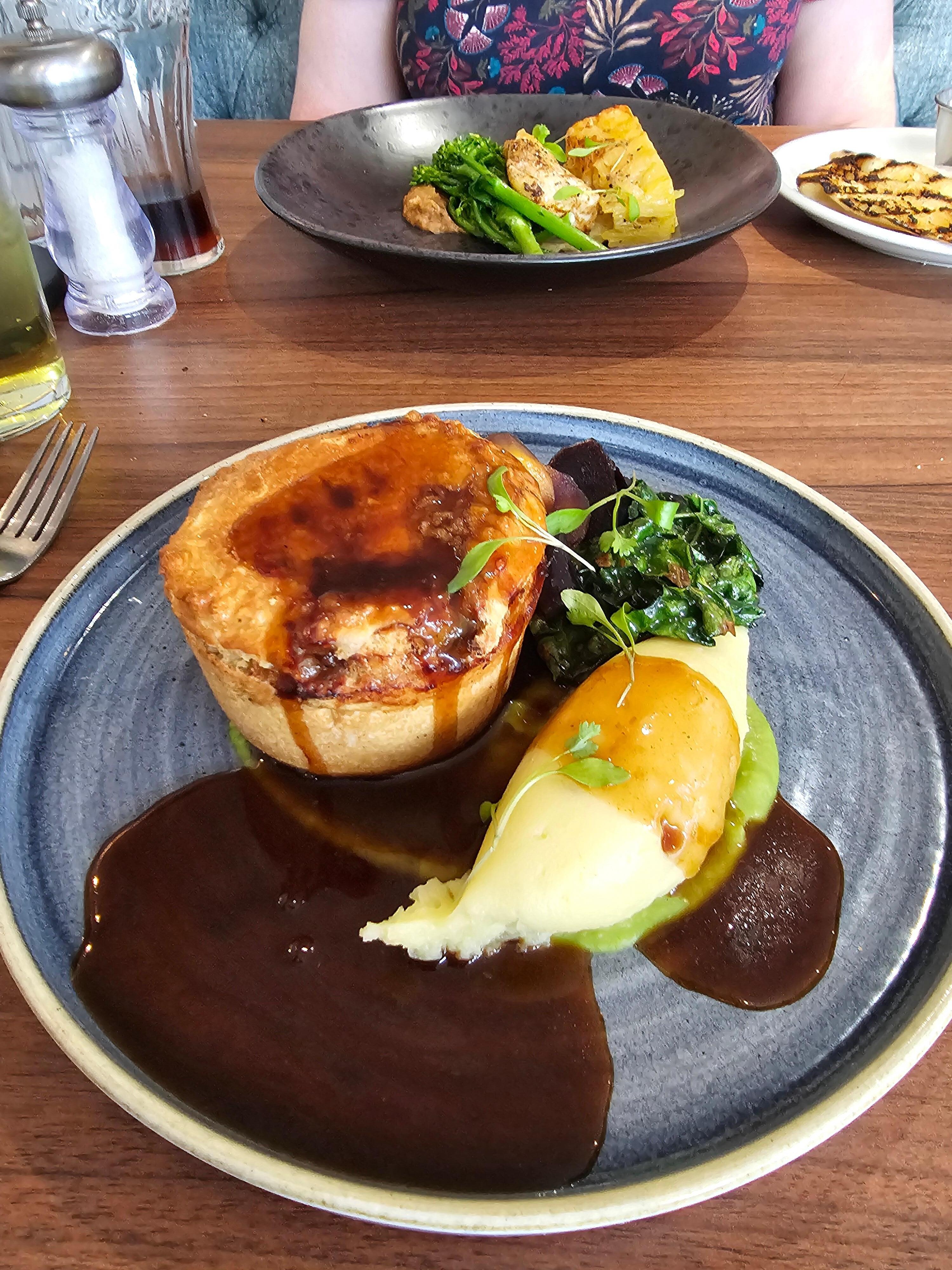 Pulled lamb suet pie.
An Outstanding pie.