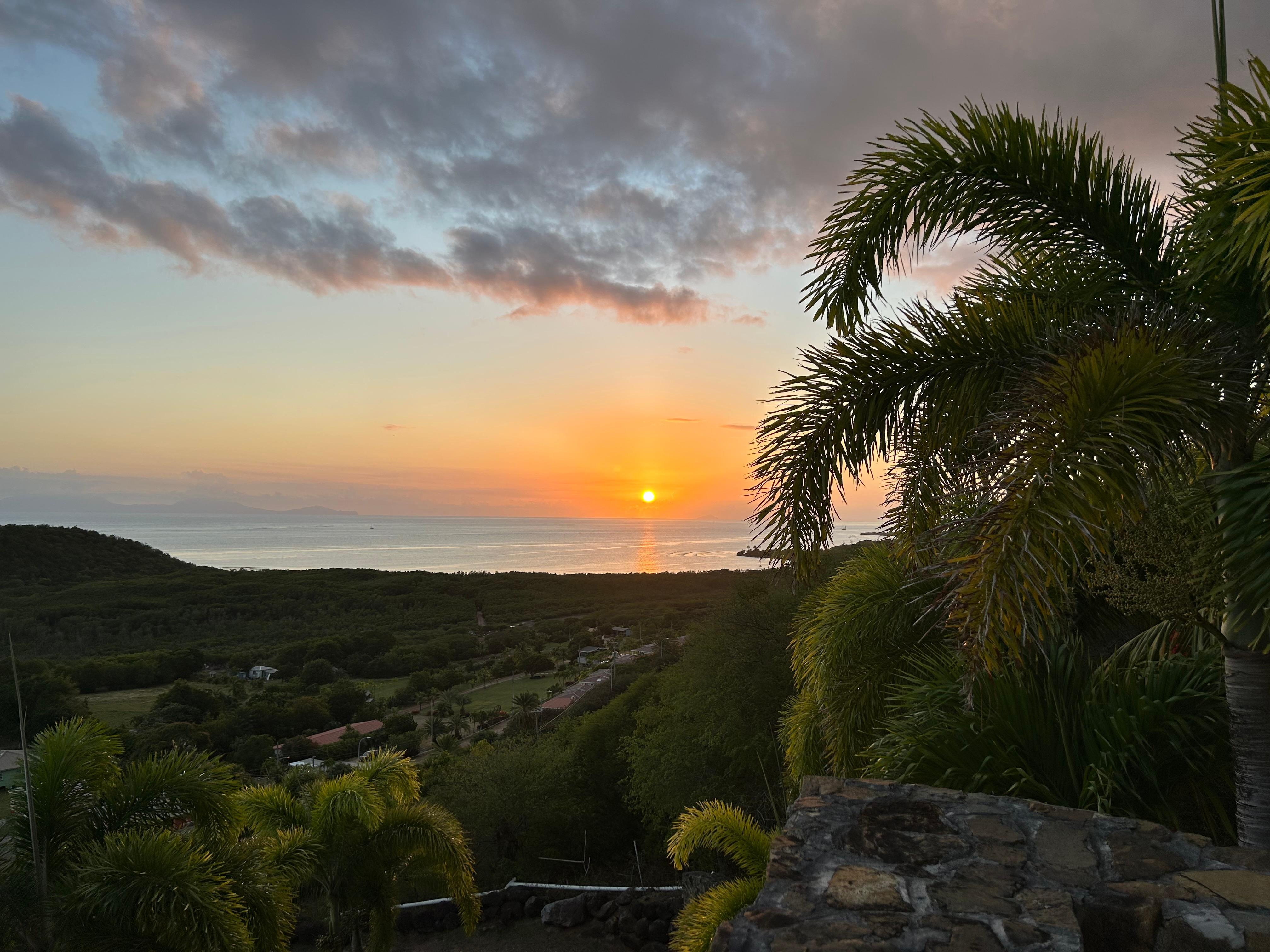Enchantment from sunrise to sunset to beach below