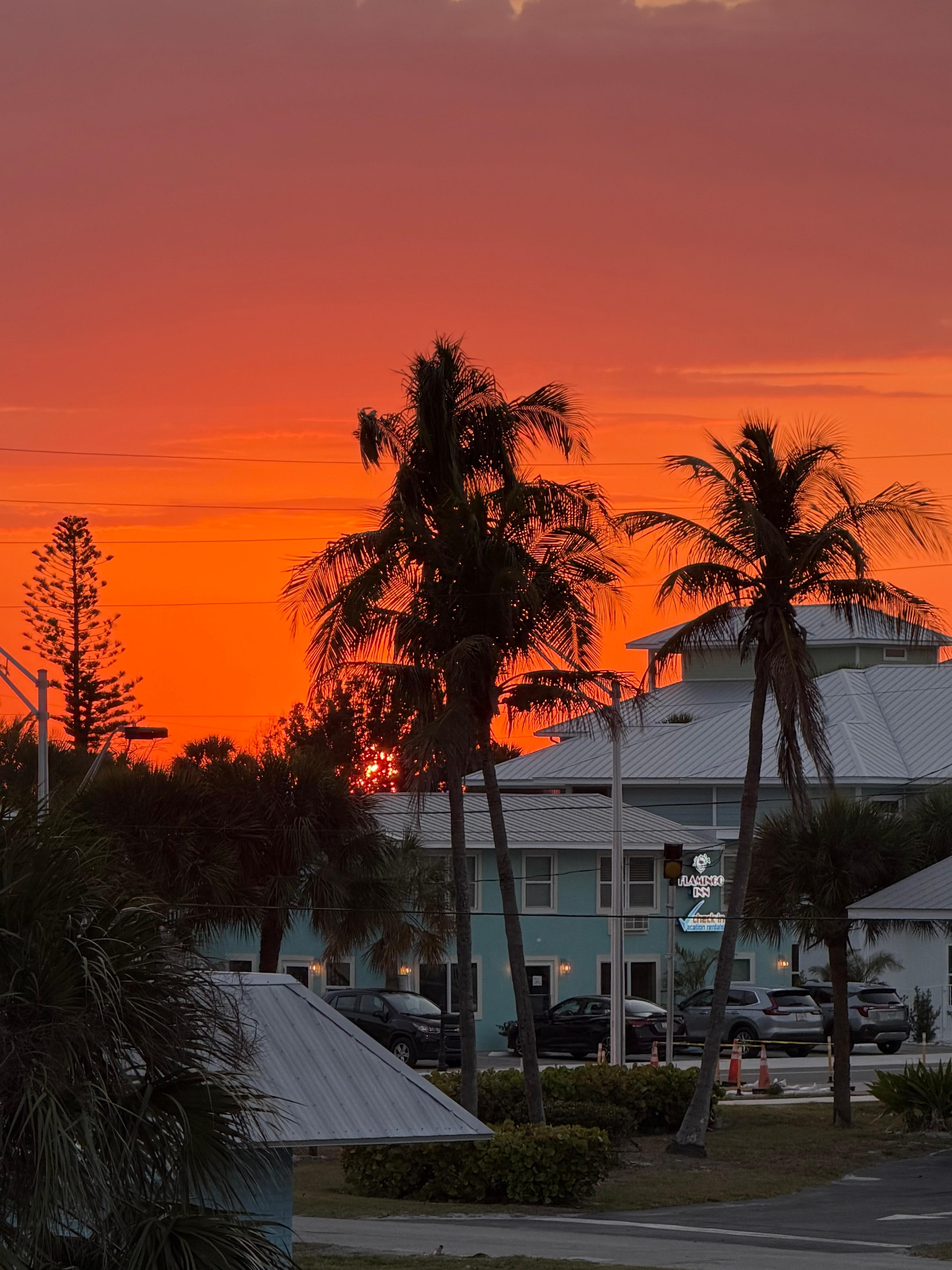 Sunset from second floor deck. 