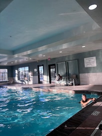 Kids just stay for like 3 min bcz the water was super cold and the front desk lady told me the heat is not working for a while