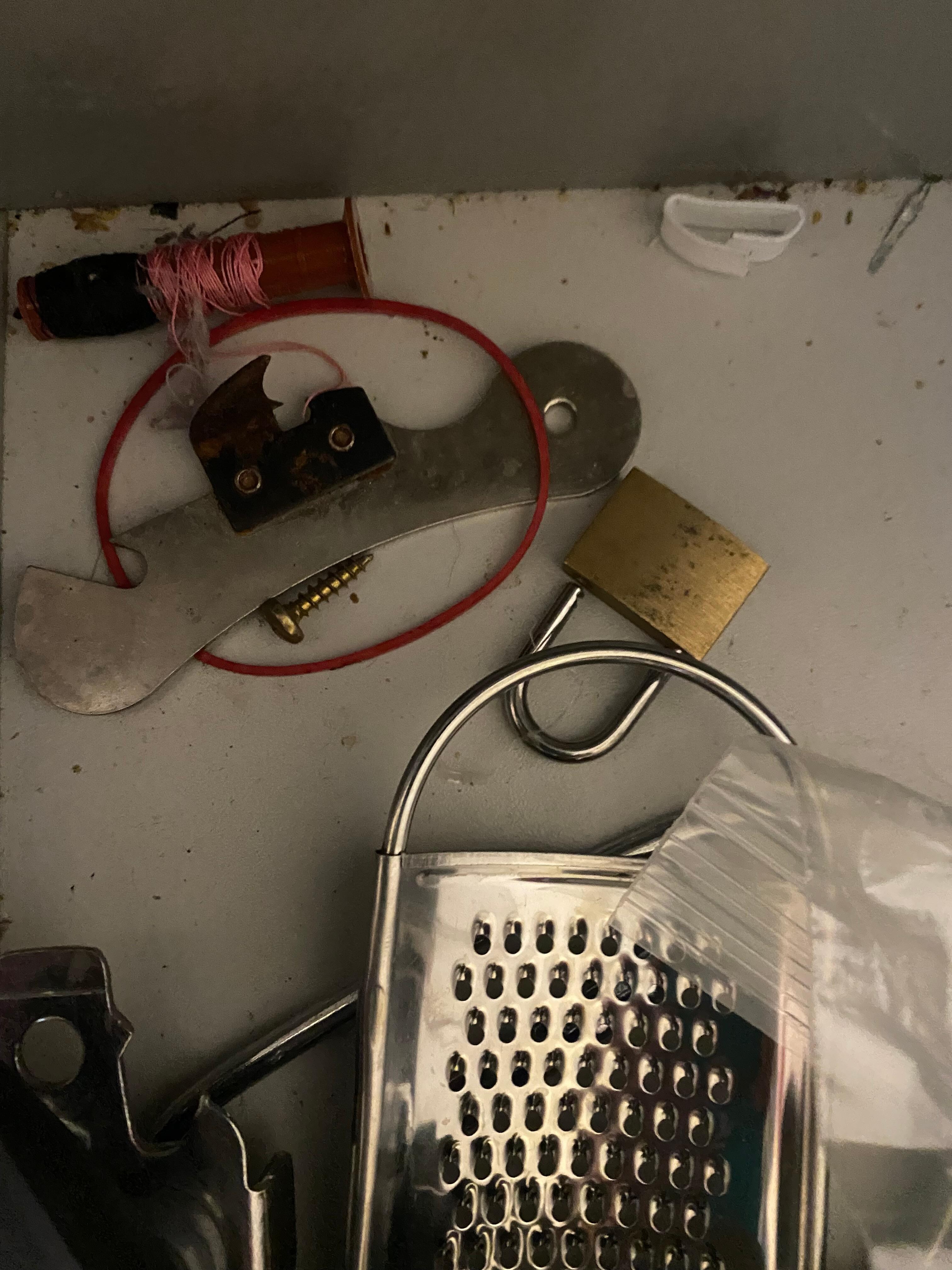 Dirty Utensil draws.
We took what we needed from the kitchen cupboards, washed them up and kept them on the bench. 