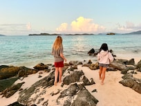 Sapphire beach near open air bar.