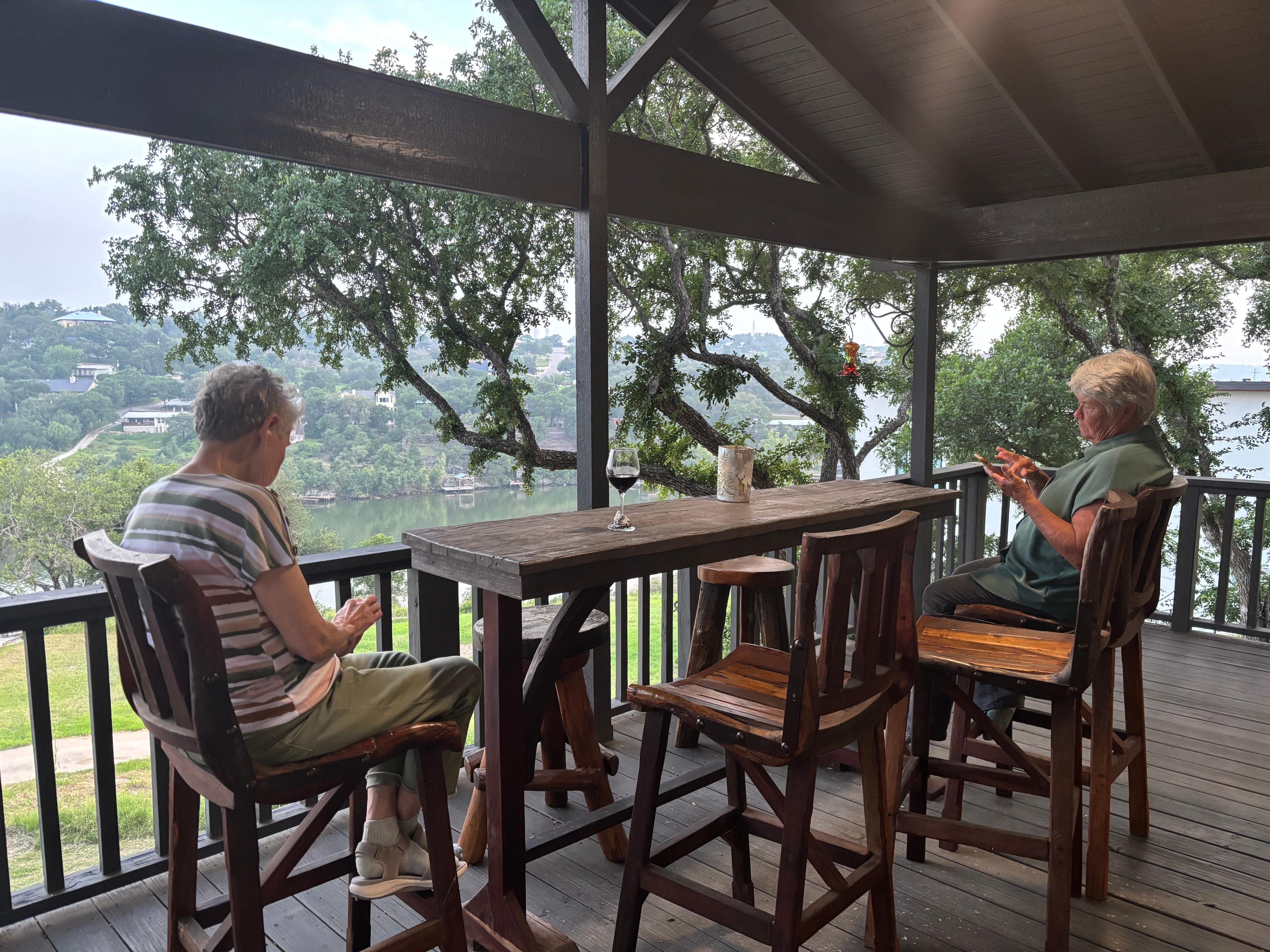 Deck table and view