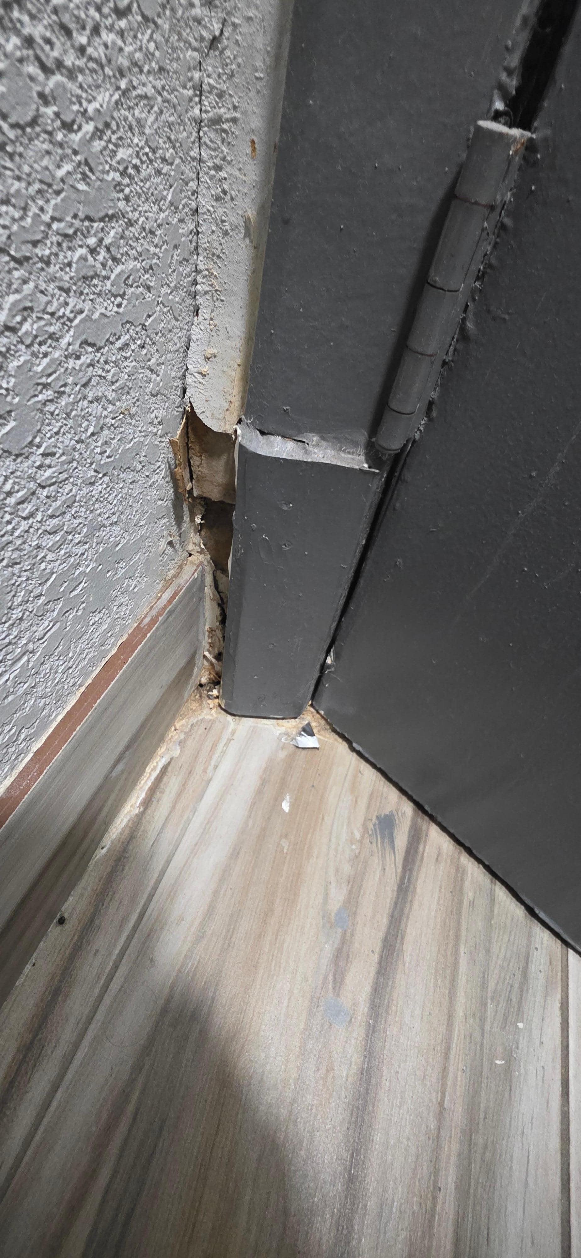 Many areas of damaged trim/moulding