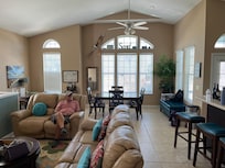 Living room and dining room
