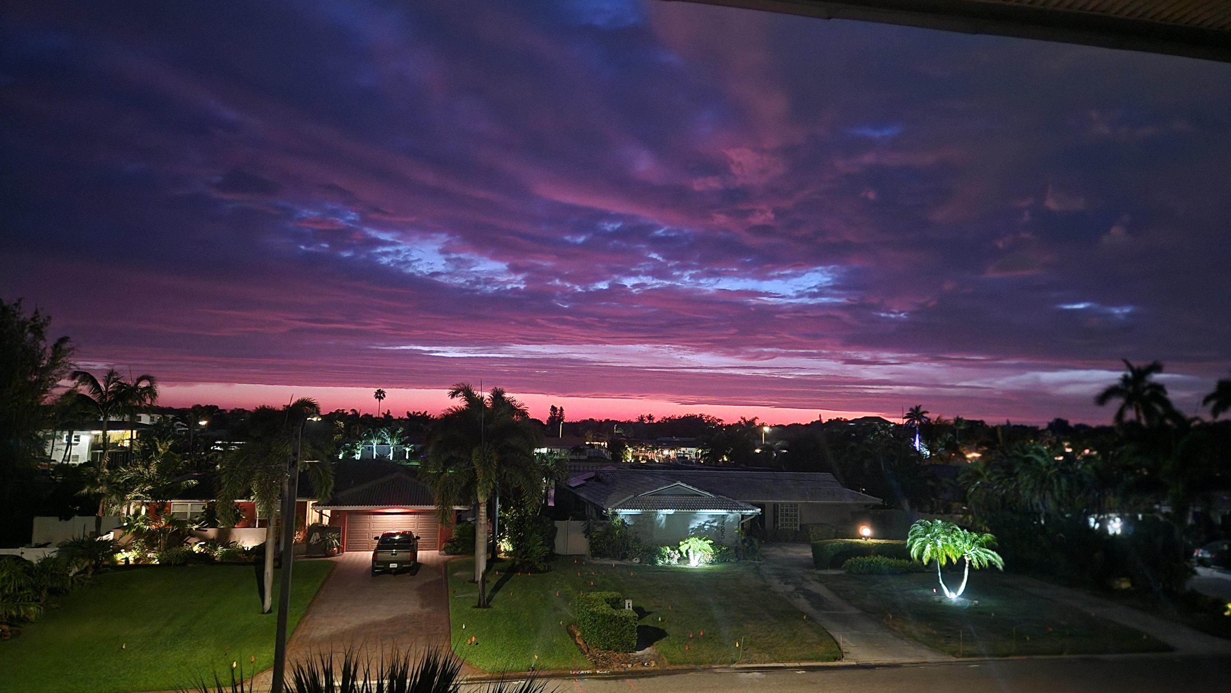 View at sunset from the balcony.